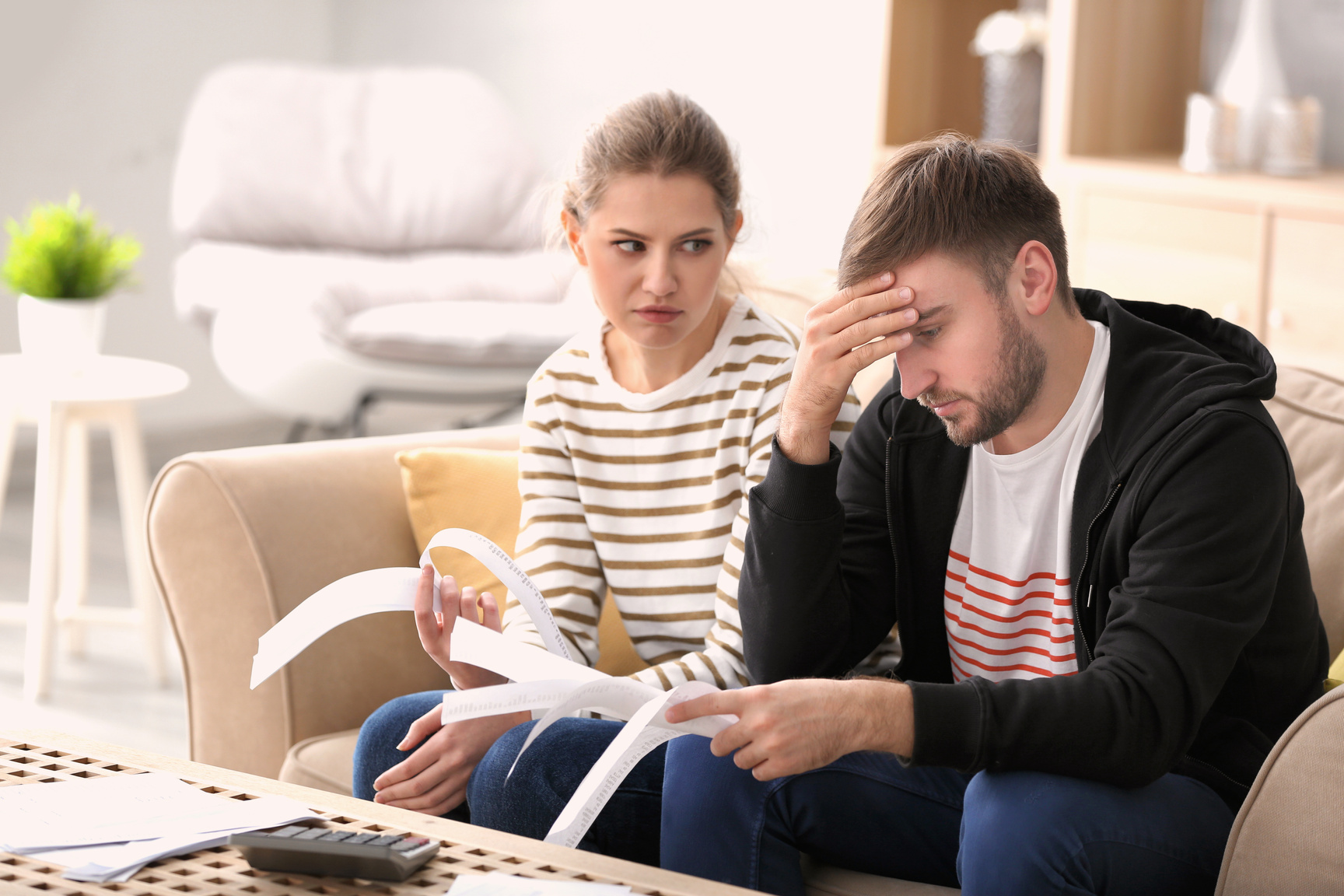 Couple Having Problem about Money at Home